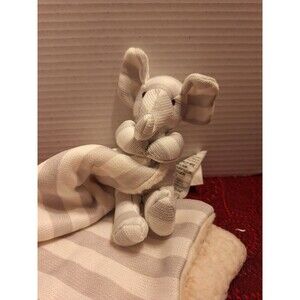 Mon Lapin Grey White Elephant Plush Lovey Security Blanket